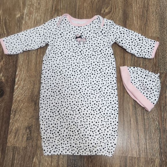 Lot of 5 baby girls sleep gowns and footed onesies 0 to 6 months - Picture 2 of 6